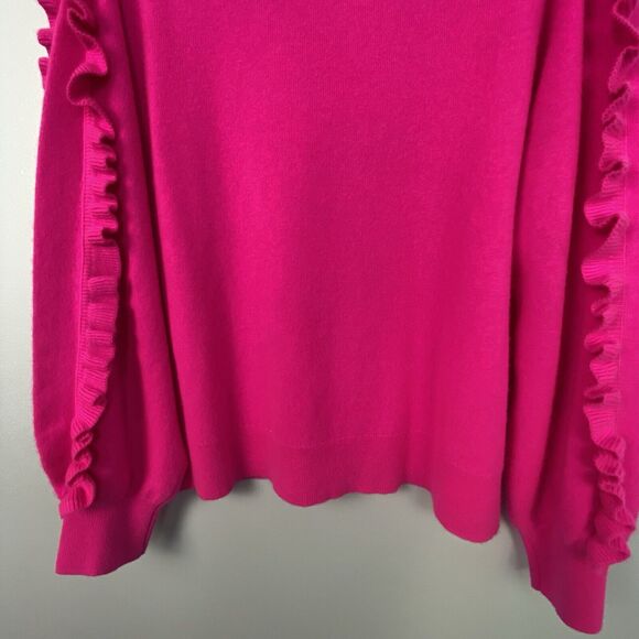 Lilly PULITZER Vibrant Cashmere Pink Ruffle Georgetta Sweater - Picture 5 of 13